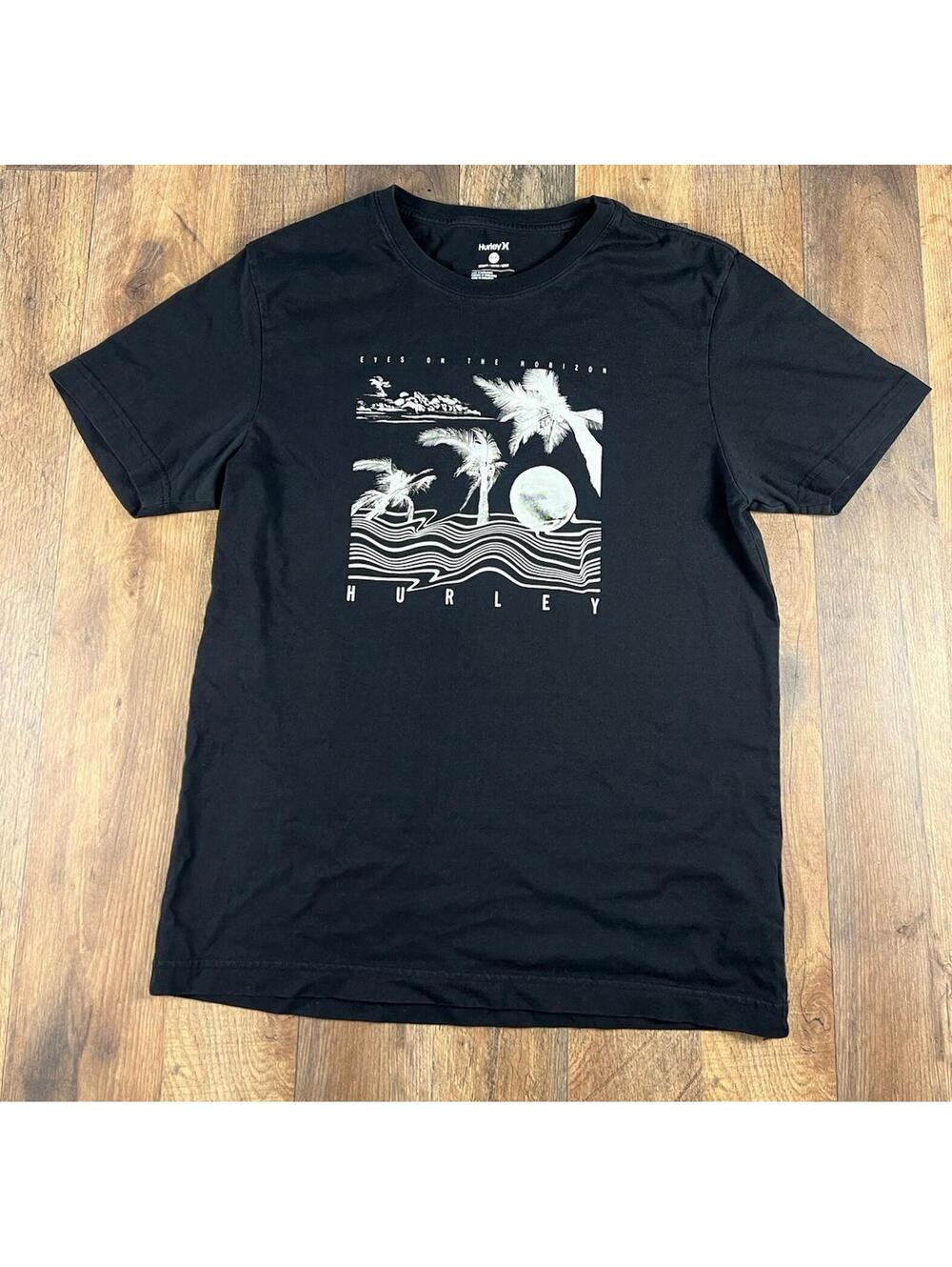 Vintage Hurley Shirt Mens M Black Y2K Surf Skate Emo Grunge Punk Tee Beach Sun